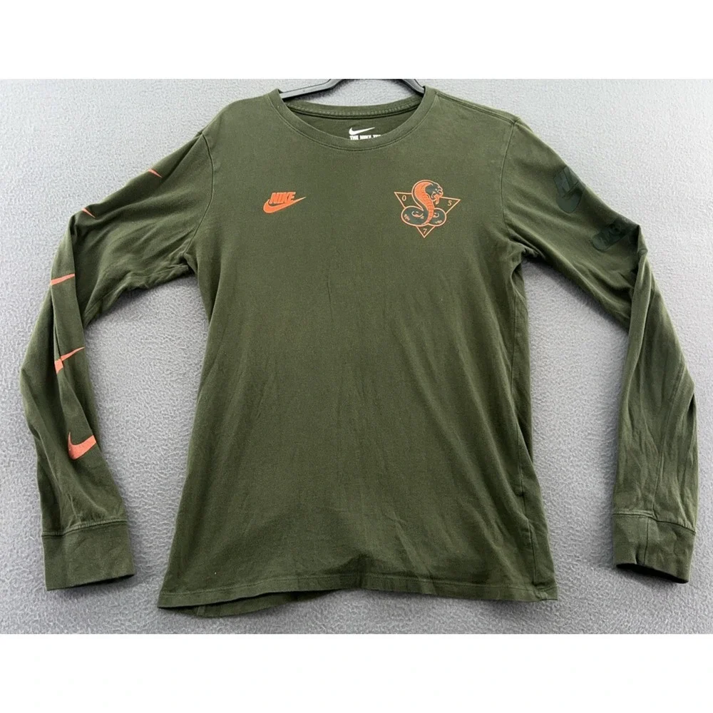 Nike AM Shirt Mens Sz S Green Long Sleeves Crew Cobra Non Ducor